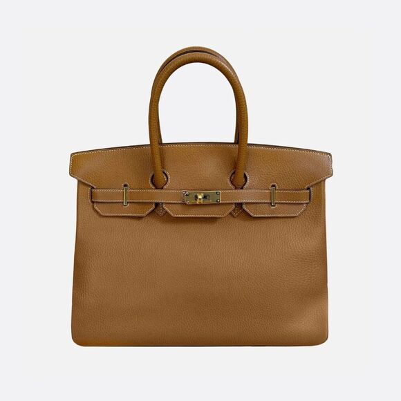 Hermes Handbags - 100% Authentic Vintage Birkin Natural Ardennes with GHW 35 Stamp Y